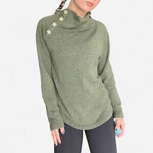 Super soft green mock slouchy